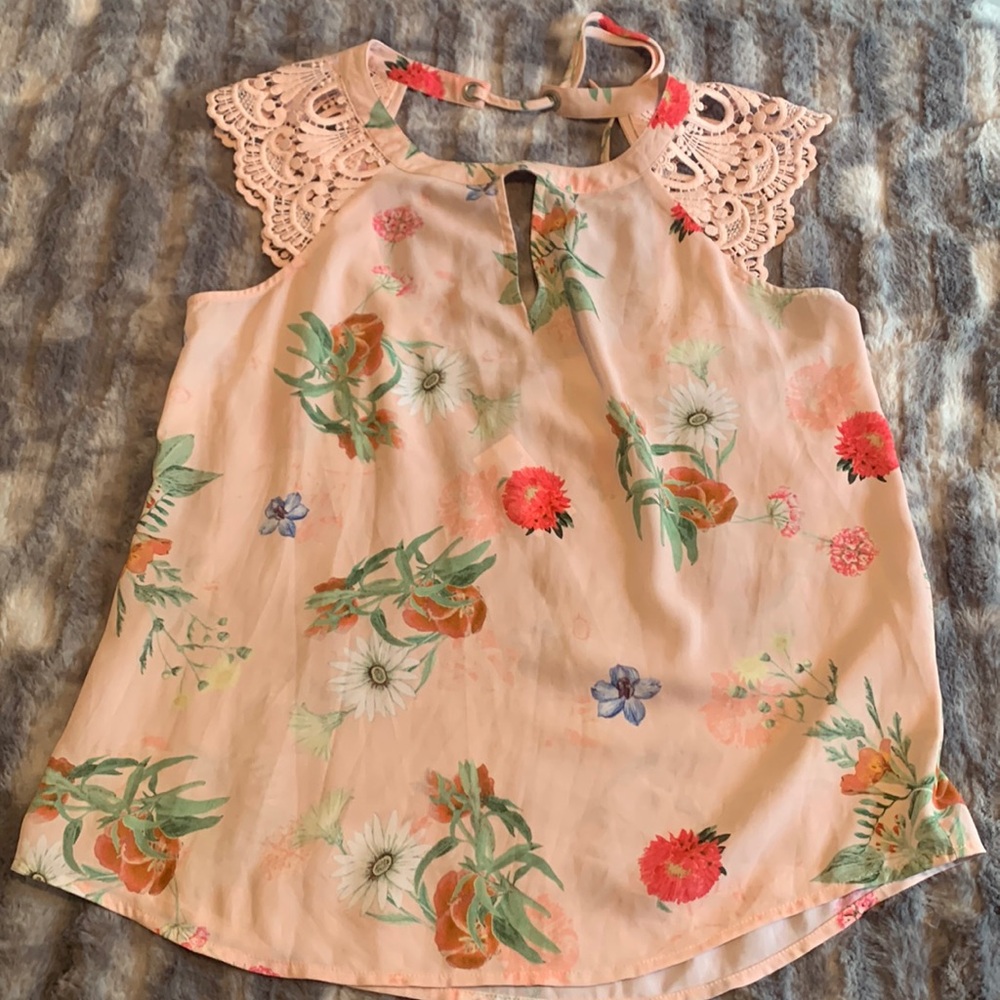 Express Pink Floral Blouse | Size S